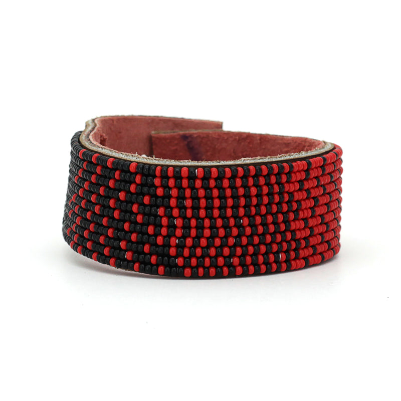 Bracelet Beads Ombre Rouge Noir - Tanzanie