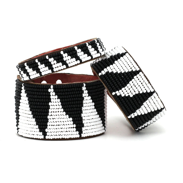 Bracelet Beads Tri Noir Blanc - Tanzanie