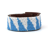 Bracelet Beads Tri Bleu Clair Blanc - Tanzanie