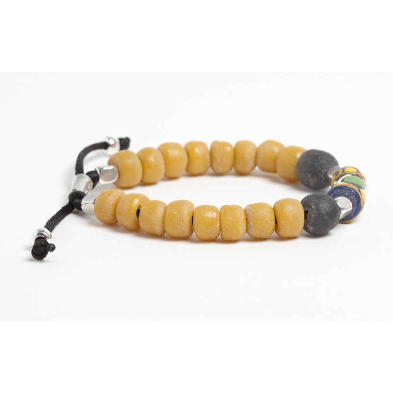 Bracelet Beads Verre Peintes à Main Recyclé Ghana - Québec