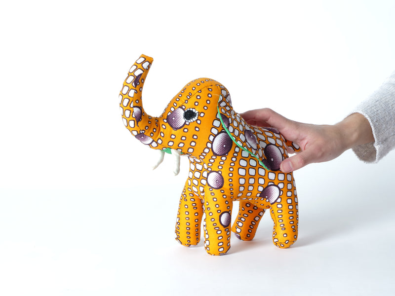 Toutou Enfant - Peluche Éléphant fait de Wax - Sénégal