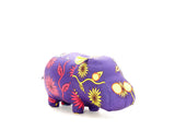 Toutou Enfant - Peluche Hippopotames drôles et colorés - Tissu Wax- Sénégal
