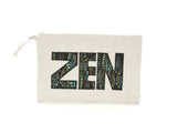 Pochette 'ZEN' Réalisée avec écriture Wax - Tissu Africain