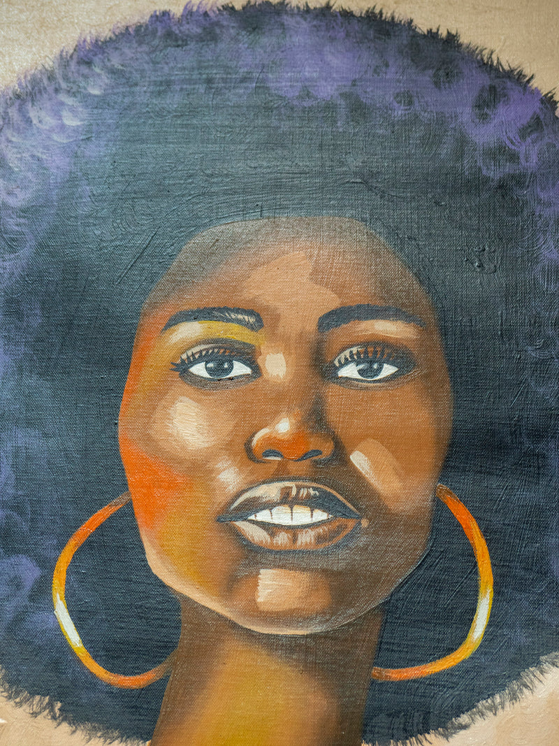 Peinture Sénégalais - portrait de femme - sur Canevas