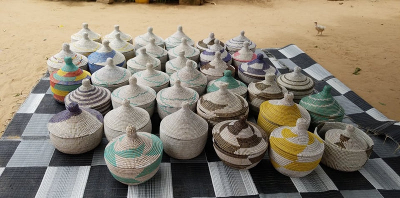 Panier Sénégalais - Task - Coloré - Rangement - Paille et Plastique Recyclé