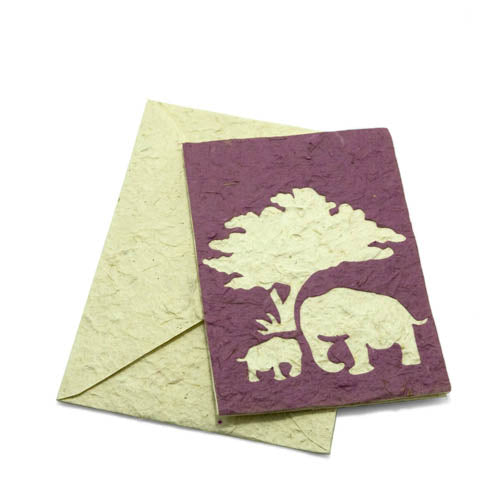 Carte de Souhait 2 Éléphants - PooPooPaper Papier Écologique